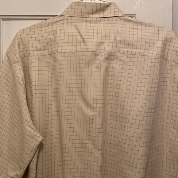 John W Nordstrom Button Down Collar Shirt - Cream w/ Brown Pinstripes - 17” Neck - Picture 6 of 6